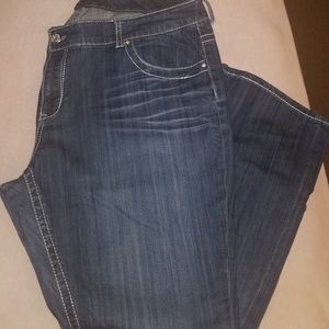 Blue denim seven Jean's with diamond studs!